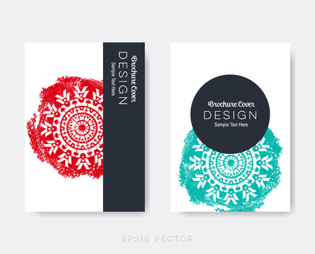 Brochure cover design oriental mandalaのイラスト素材