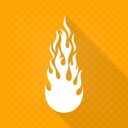 White vector fire flame iconのイラスト素材