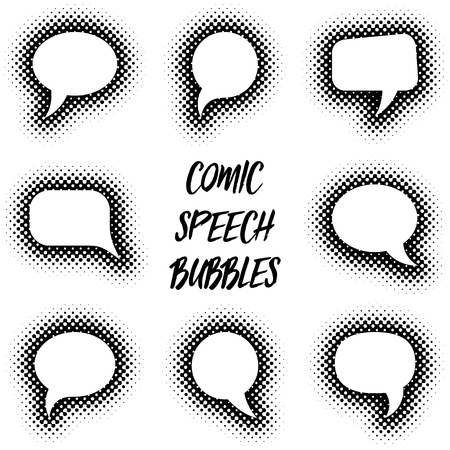 Vector cartoon comic speech bubbles.のイラスト素材