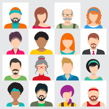 Vector people avatar iconsのイラスト素材
