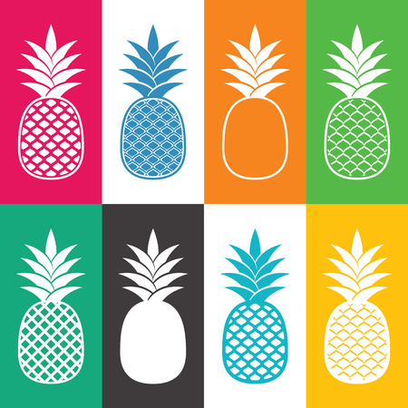 Creative abstract pineapple icons.のイラスト素材