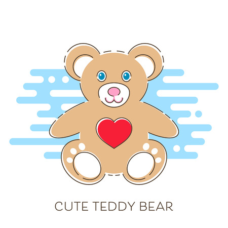 Modern vector cute teddy bearのイラスト素材