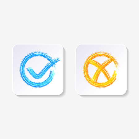 Vector check mark buttonsのイラスト素材