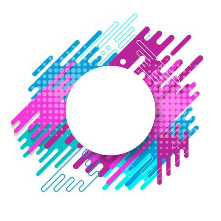 Circle label with bright abstract shapesのイラスト素材