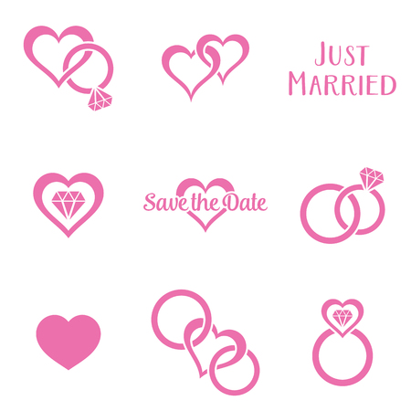 Simple monochrome wedding symbolsの写真素材