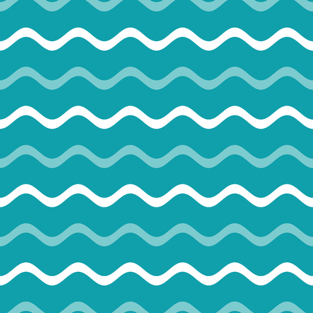 Simple blue vector seamless wavy line patternのイラスト素材