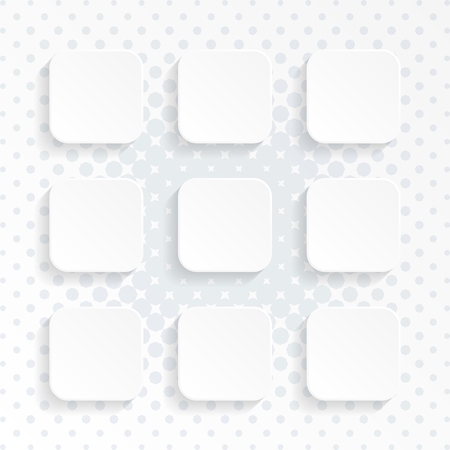 Modern vector blank white rounded square website buttonsのイラスト素材