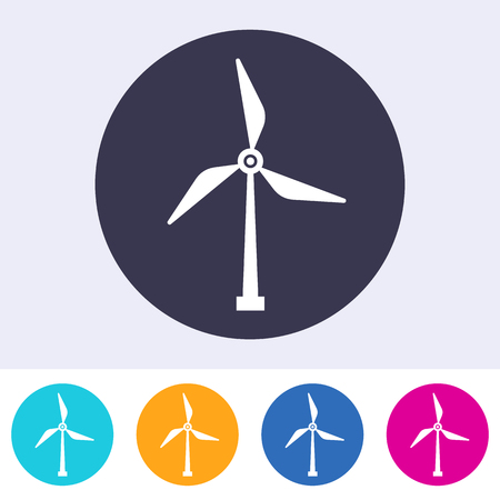 Single vector round abstract windmill energy sign iconのイラスト素材