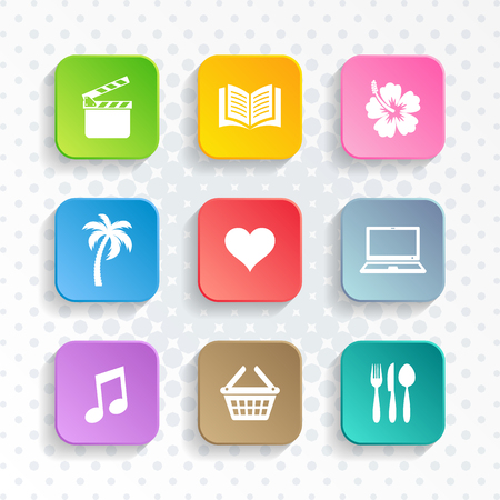Modern vector universal leisure web and mobile iconsのイラスト素材
