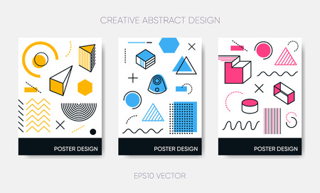 Vector abstract poster design simple memphis shapeのイラスト素材