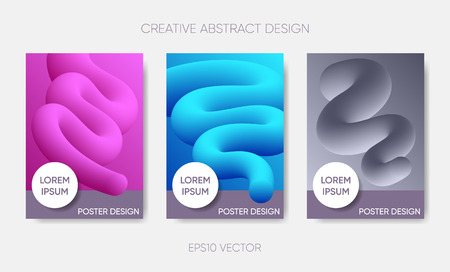 Vector abstract poster design fluid liquid shapesのイラスト素材
