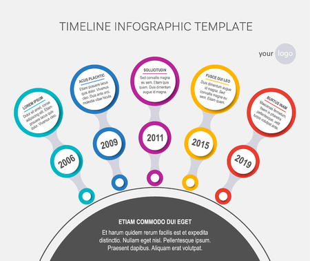 Circle vector timeline template of company historyのイラスト素材