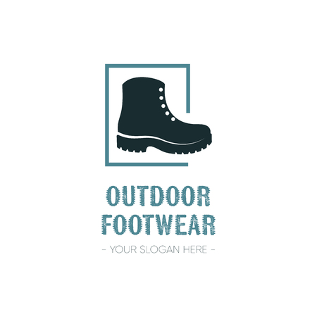 Outdoor footwear logo template design with bootのイラスト素材