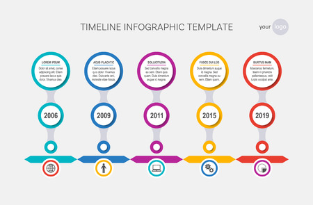Vector timeline template history of your companyのイラスト素材