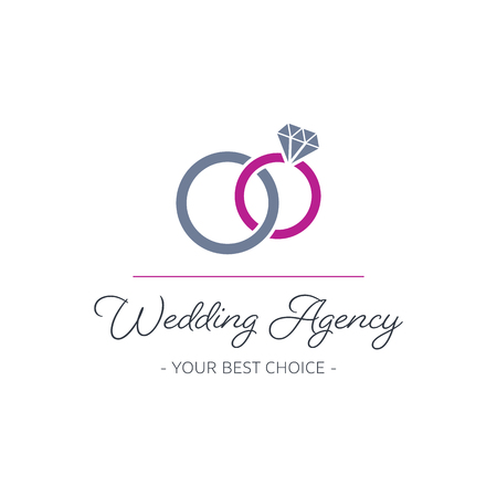 Vector wedding agency logo design with ringsのイラスト素材