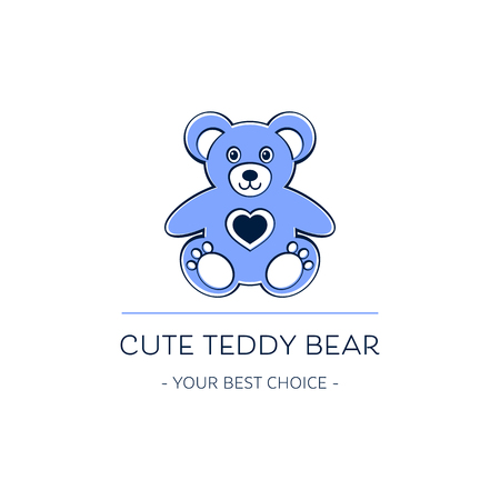 Cute vector teddy bear logo template designのイラスト素材
