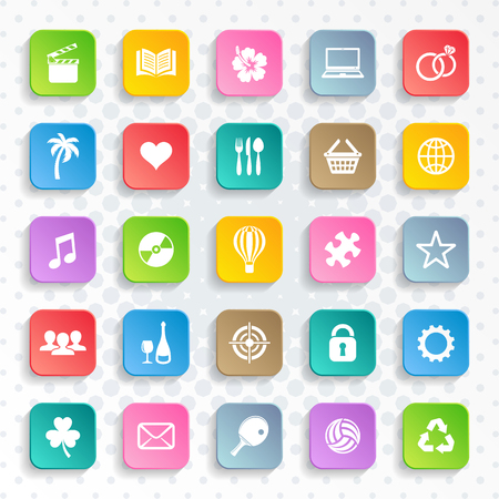 Abstract vector modern web and mobile iconsのイラスト素材