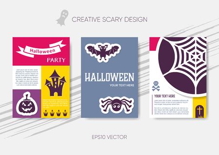 Vector halloween party scary cover design templateのイラスト素材
