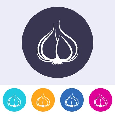 Simple vector round garlic icon on whiteのイラスト素材