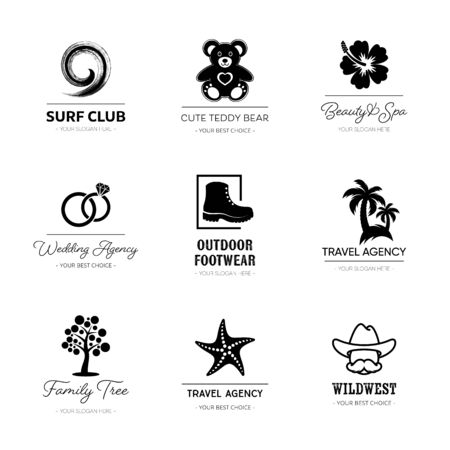 Black vector corporate business logo design setのイラスト素材