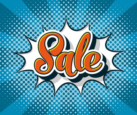 Vector pop art comic sale web promotion bannerのイラスト素材