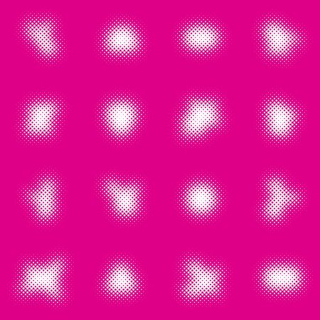 White vector halftone design element set isolated