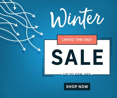 Modern blue vector winter sale banner template designのイラスト素材