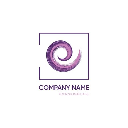 Abstract vector brush stroke spiral logo designのイラスト素材