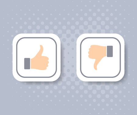 Like and dislike vector icons with thumbsのイラスト素材
