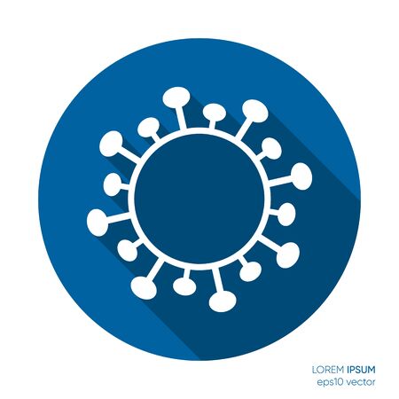 White vector virus icon virology and medicine symbolのイラスト素材