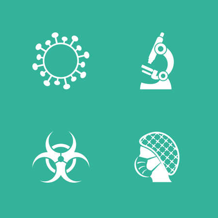 Simple vector web coronavirus research icons setのイラスト素材