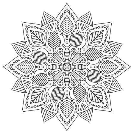 Black vector thin line mandala circular designのイラスト素材