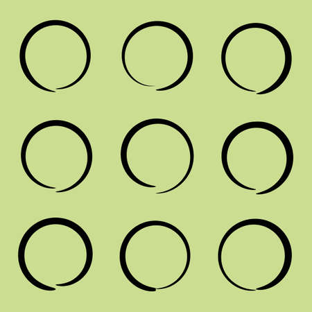 Black vector hand drawn highlight circle setのイラスト素材