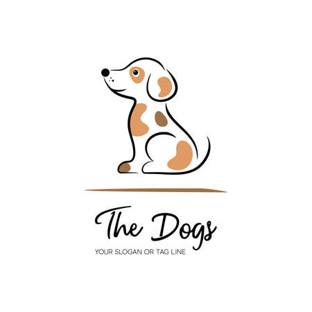 Cute creative vector dog logo design templateのイラスト素材