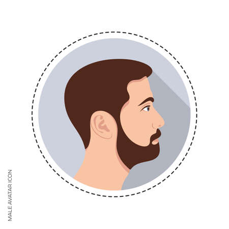 Vector handsome male avatar circle web iconのイラスト素材