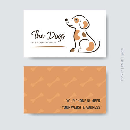 Vector business card template dog care designのイラスト素材