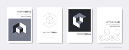 Abstract vector brochure cover design with cubes