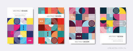 Abstract vector brochure cover design template set