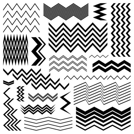 Black vector zig zag lines design elementsのイラスト素材