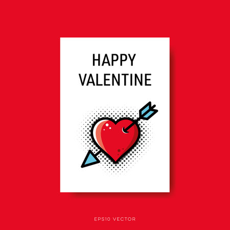 Trendy vector happy valentine card design templateのイラスト素材