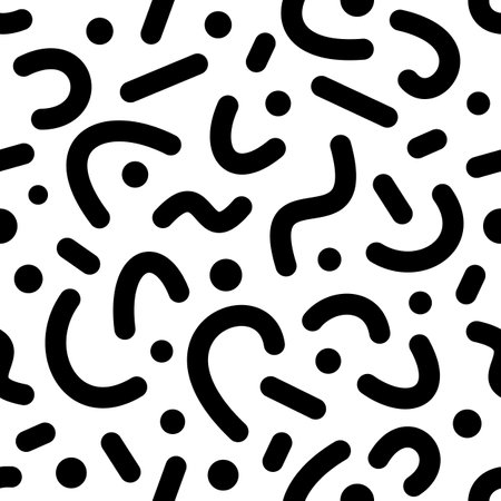 Black vector dot and lines seamless patternのイラスト素材