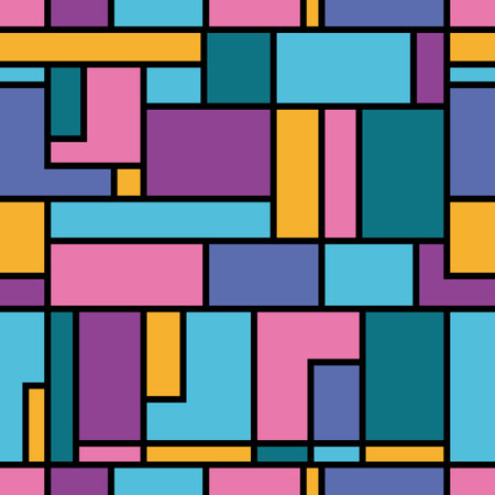 Abstract vector seamless patern with simple shapesのイラスト素材