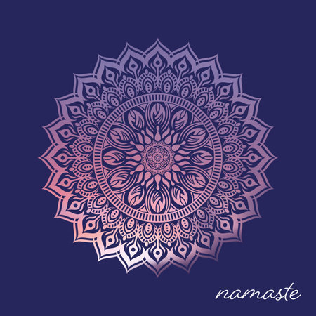 Vector pink abstract oriental mandala yoga symbolのイラスト素材