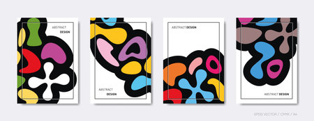 Vector abstract simple shape pattern brochure setのイラスト素材