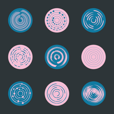 Various vector abstract circle design element setのイラスト素材