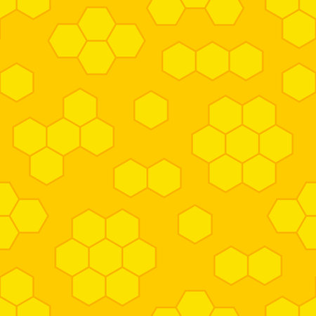 Vector seamless pattern with yellow honey combsのイラスト素材