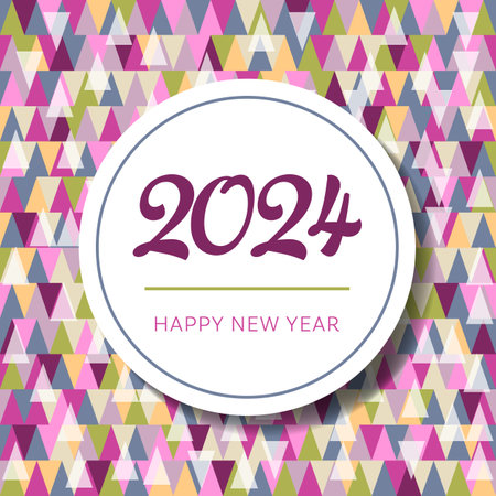 Triangle mosaic happy new year 2024 web bannerのイラスト素材