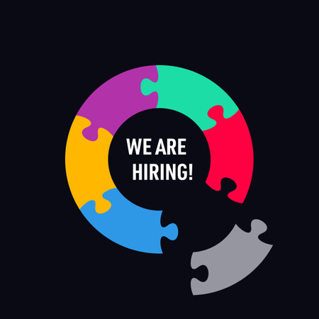 Puzzle vector we are hiring circle banner