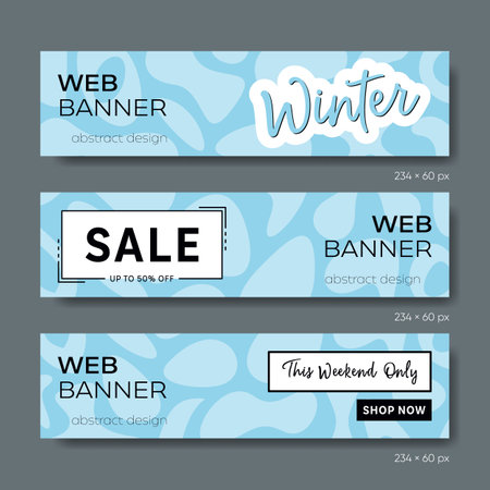 Winter sale abstract design vector web bannersのイラスト素材