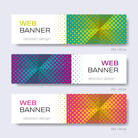 Trendy halftone abstract design vector web bannersのイラスト素材